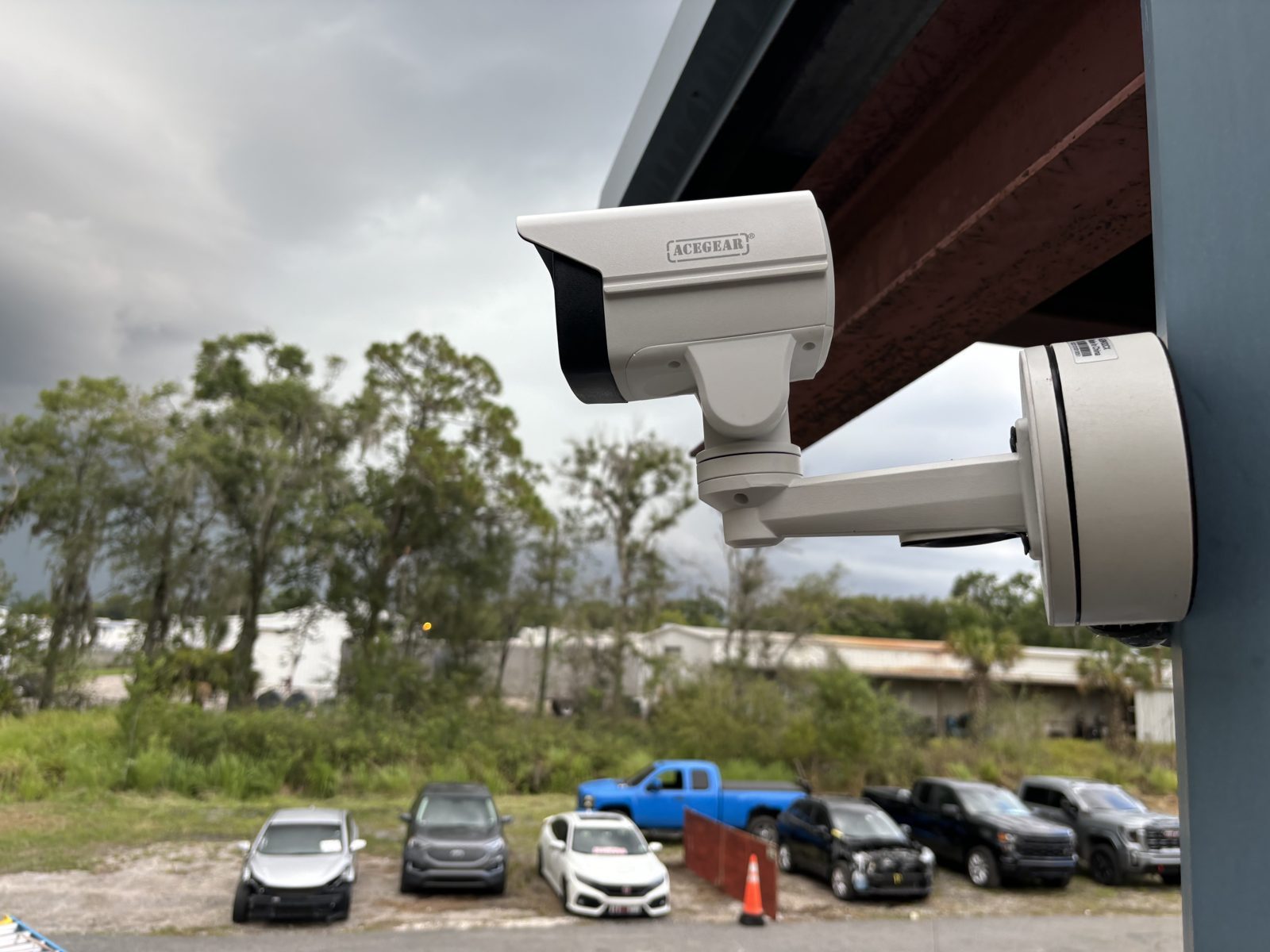 Commercial IP cameras covering a business parking lot in Orlando, Florida